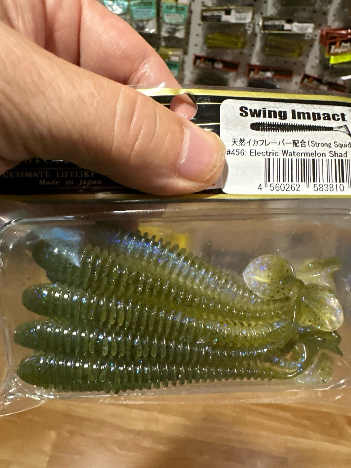 Keitech 4” Swing Impact #456 Electric Watermelon Shad. 8 Tails Per Pack. NIP
