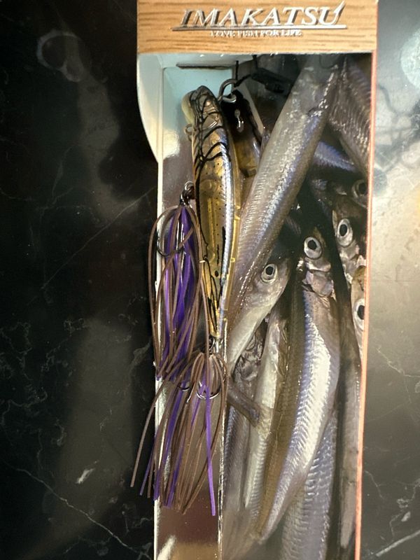 Imakatsu Alive Chatter 70 Fast Sinking #446 Suji Ebi. Very Effective JDM Chatterbait With Hard Minnow. New In Package