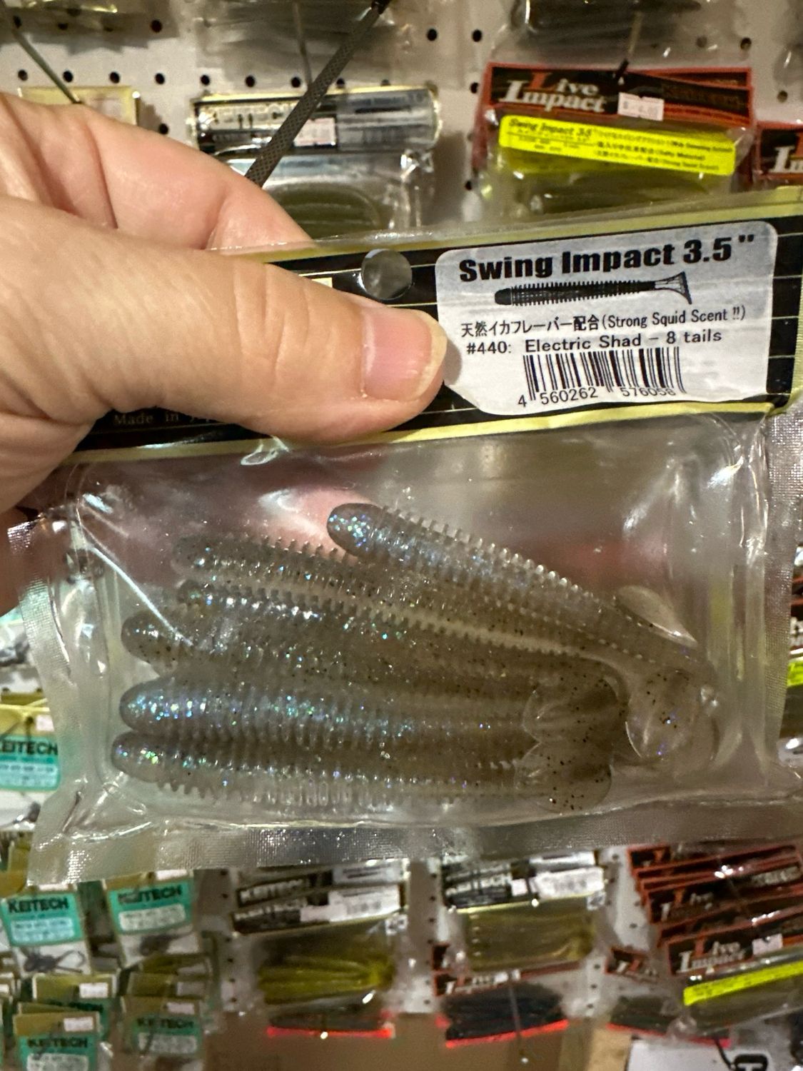 Keitech 3.5” Swing Impact #440 Electric Shad. Strong Squid Scent.