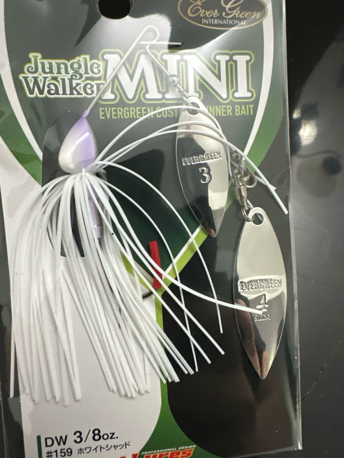 Evergreen Jungle Walker Mini 3/8oz #159 White Shad. Exact Bait In Pics. NIP