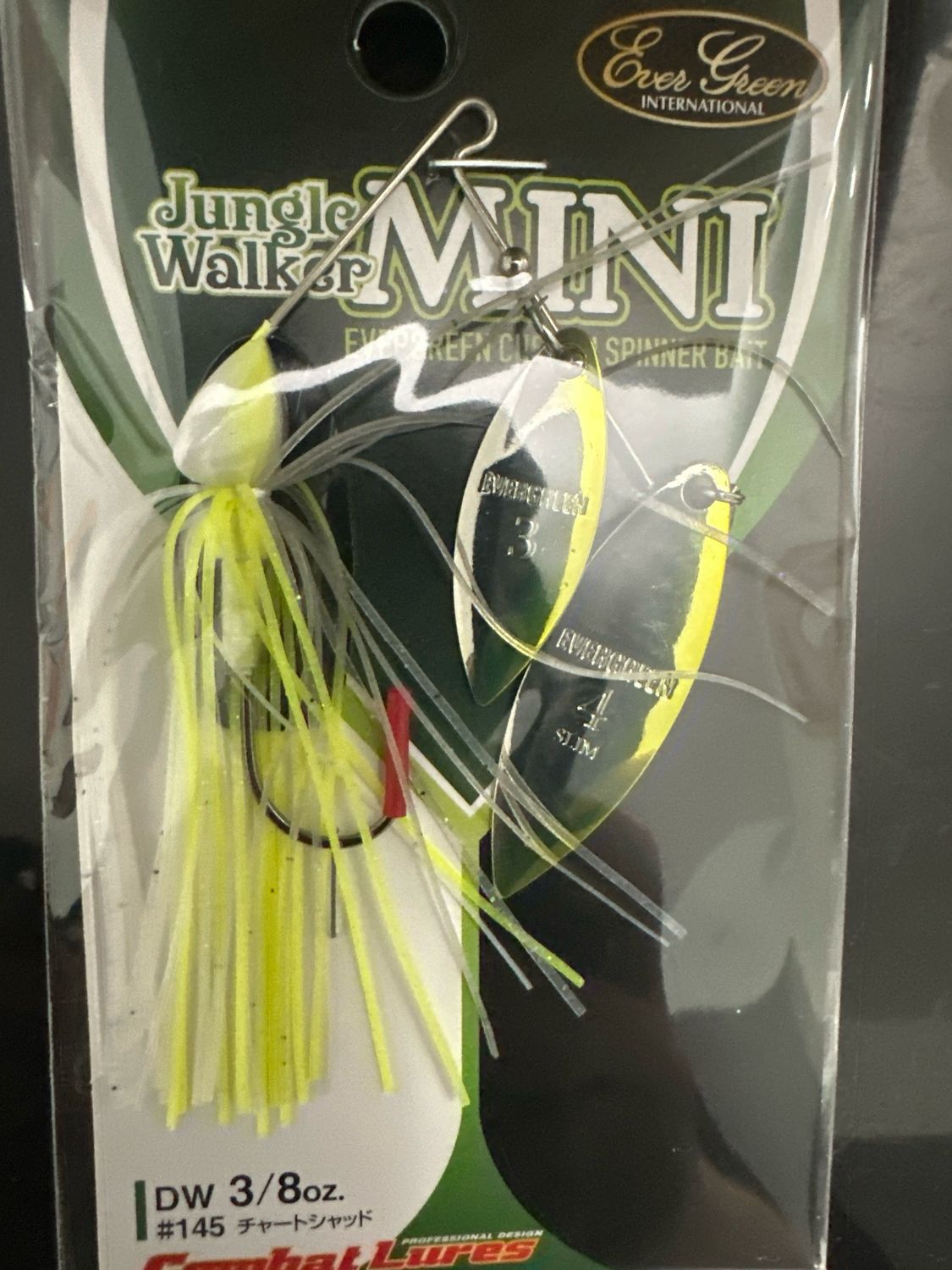 Evergreen Jungle Walker Mini DW 3/8oz #145 Chart Shad JDM Spinnerbait. Exact Bait In Pics. NIP
