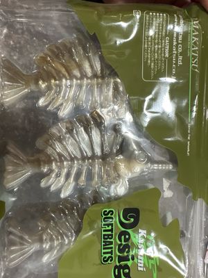 Imakatsu Kasumi Design KD Gillbone Big 5.5” Flat Tail. 3 Baits Per Pack. #S-34, Exact Baits In Pic. NIP