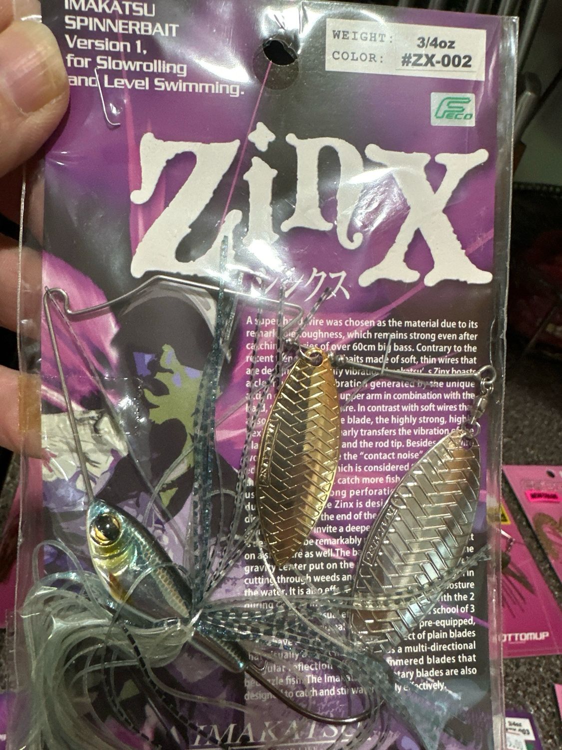 Imakatsu Zinx #ZX-002 Big 3/4oz JDM Spinnerbait. NIP