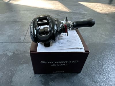 Shimano Scorpion MD (Monster Drive) 200HG. Right Hand Retrieve, 7.4:1 Gear Ratio. New In Box.