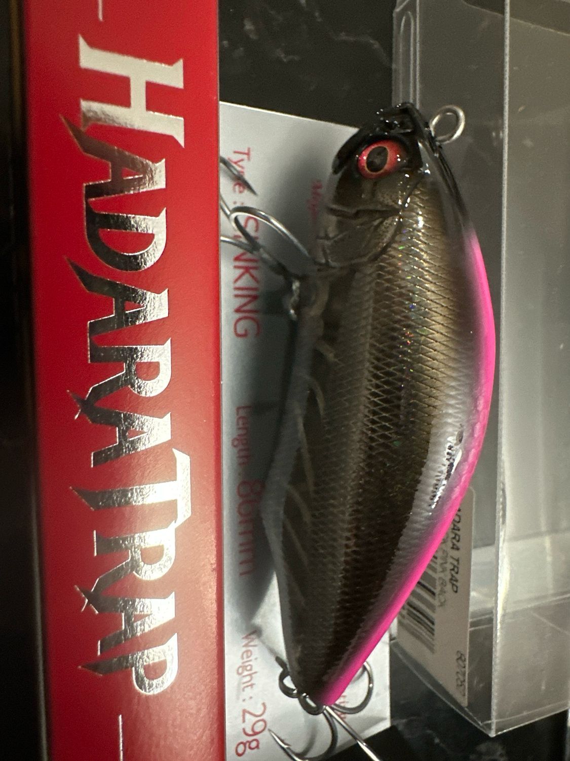 Megabass Hadara Trap NEW Concept Trick Bait. 86mm, 3.39” just over 1oz (29g). HT Black Pink Back. NIP