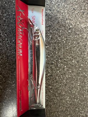 Megabass X-80 Magnum Special Color (SP-C) Full Metal Silver Sinking. 115mm 18g Max Approx 6.5’ Depth. NIP