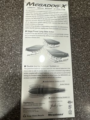 Megabass Megadog-X (SP-C) Shibukin Tiger. 180mm (7”) 2-1/2oz. Gorgeous &amp; New In Package.