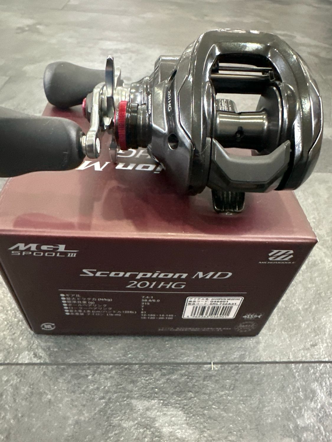Shimano Scorpion MD (Monster Drive) 201HG. Left Hand Retrieve, 7.4:1. Brand New In Box.