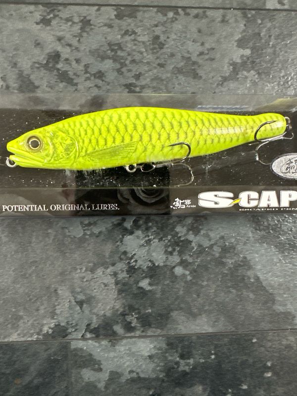 Gan Craft S-Caper REALIVE #U22 Faint Glow Full Chart. JDM Top Water Walking Bait. Gorgeous Realive Color. NIP