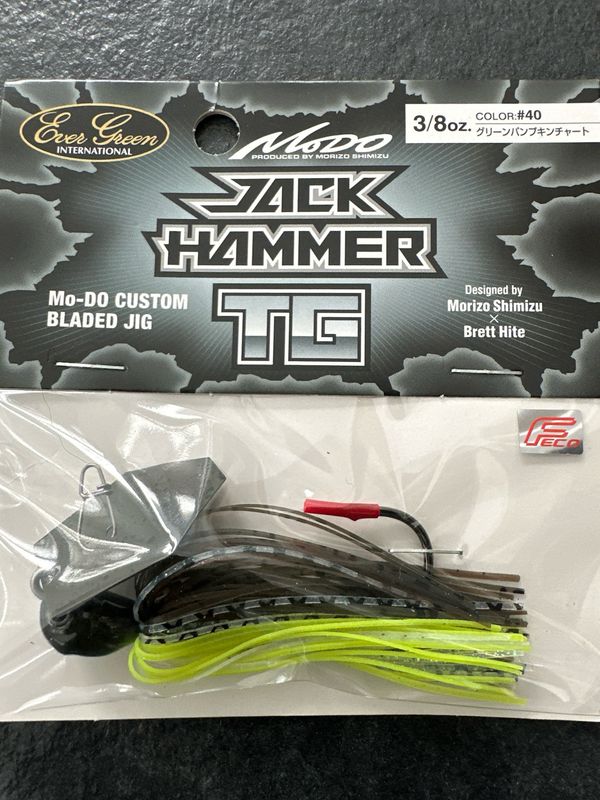 Evergreen Jack Hammer TG Tungsten #40 Green Pumpkin Chartreuse 3/8oz NIP