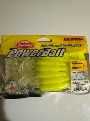 Berkley Powerbait Bearded Single Tail Grub 3.5” Chart Flash