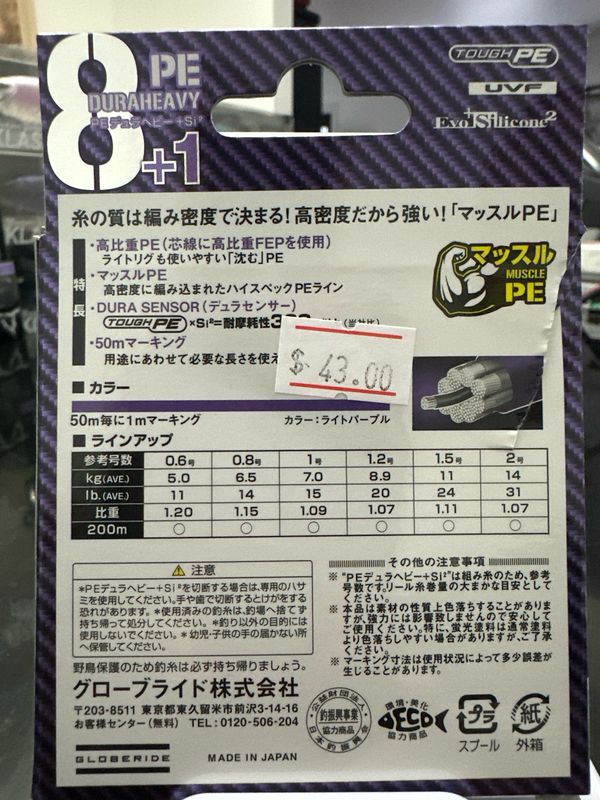 Daiwa UVF PE Braid (8+1) PE Duraheavy 0.8PE 14lb Break Strength (FABULOUS read Description Below). NIP