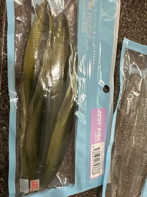 Hideup Judy Fish 5.2” (3 Packs) AND Deps Sakamata Shad 5” (2 Packs). Total Of 5 Packs HOT Fishing Baits. Exact Baits In Pics. All New In Their Packages. Free Shipping.
