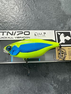 Jackall TN70 Very Hard To Find 20th Anniversary Edition RARE Silent FL Blue Lemon 70mm 17.0g Sinking Lipless Crankbait. New In Package.