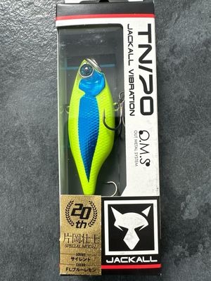 Jackall TN70 Very Hard To Find 20th Anniversary Edition RARE Silent FL Blue Lemon 70mm 17.0g Sinking Lipless Crankbait. New In Package.
