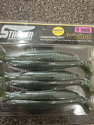 Hideup Stagger 5” Swimbaits. Popeye Special. Watermelon Bluegill. 6 Baits Per Pack. Exact Bait In Pics. NIP