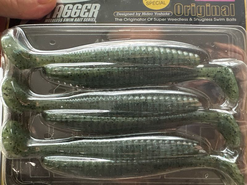 Hideup Stagger 5” Swimbaits. Popeye Special. Watermelon Bluegill. 6 Baits Per Pack. Exact Bait In Pics. NIP