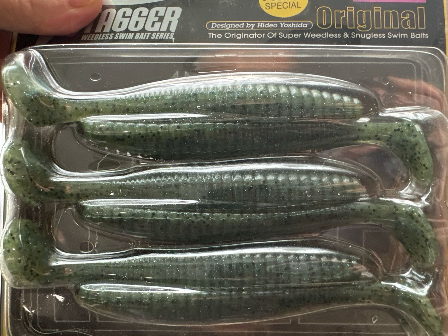 Hideup Stagger 5” Swimbaits. Popeye Special. Watermelon Bluegill. 6 Baits Per Pack. Exact Bait In Pics. NIP