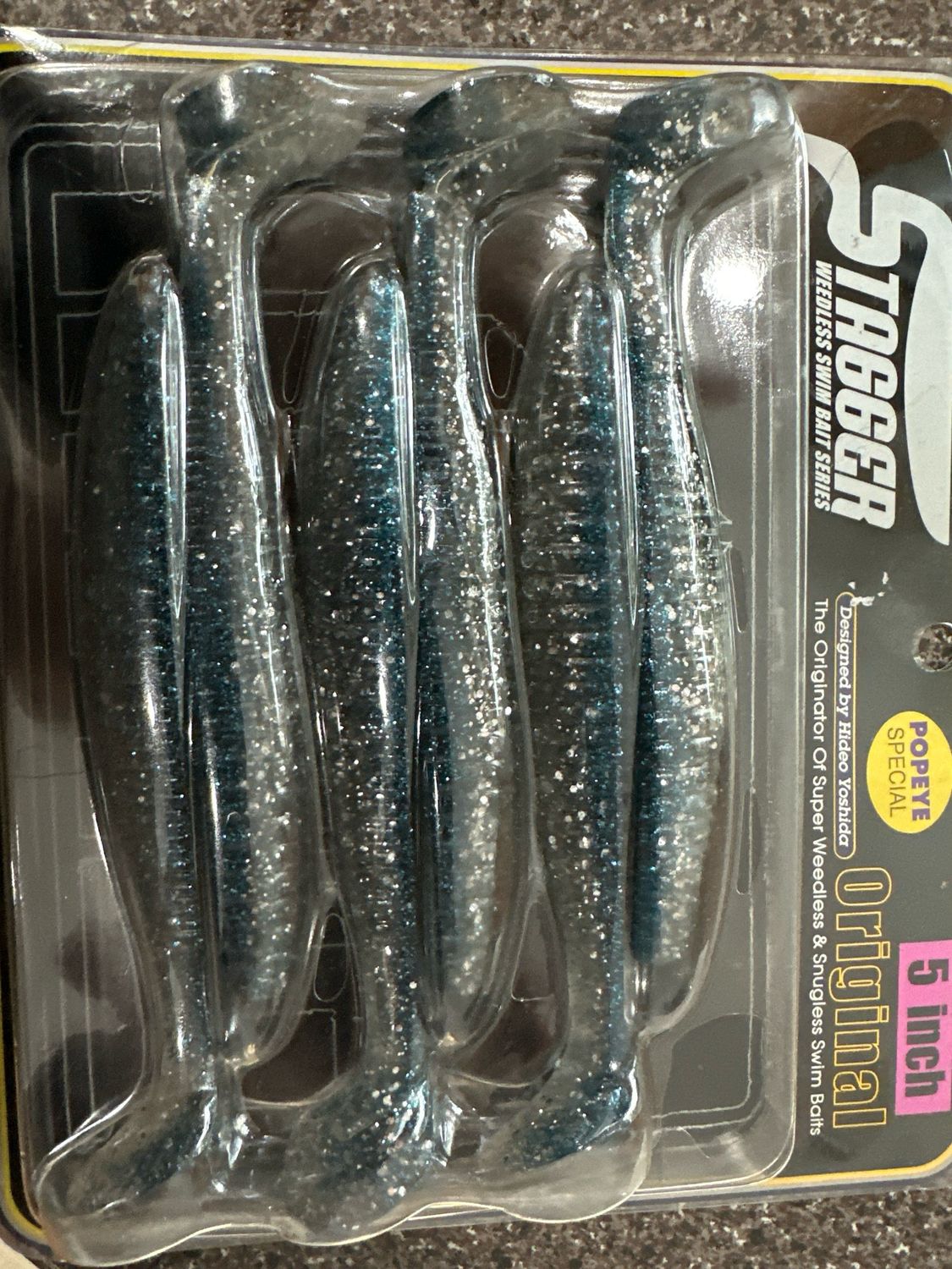 Hideup Stagger 5” Swimbait Popeye Special. Blueback Shad. Exact Bait In Pic. 6 Baits Per Pack. NIP