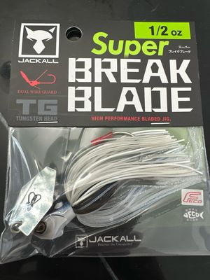 NEW Jackall Super Break Blade 1/2oz Super White. Tungsten, Weed Guard, New In Package