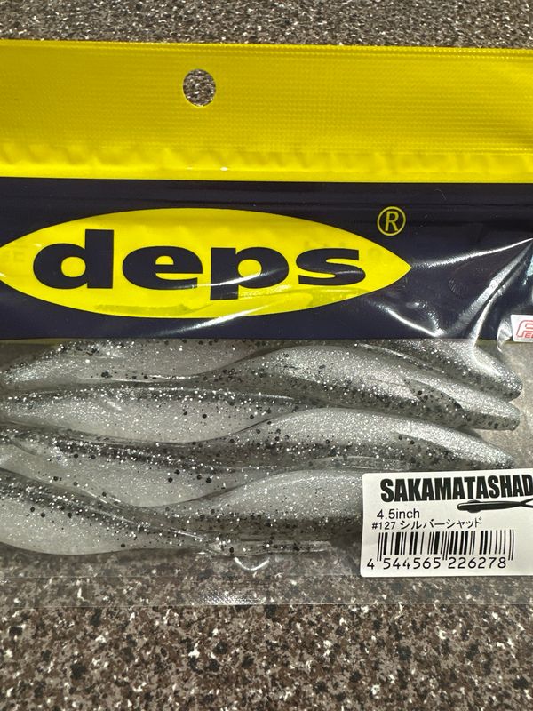 Deps Sakamata Shad 4.5inch #127 Silver Shad 8baits/pack