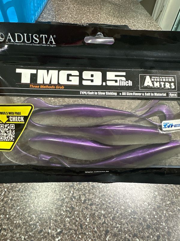 Adusta TMG (Three Methods Grub) 9.5inch Japanese Wakasagi 4baits/pack