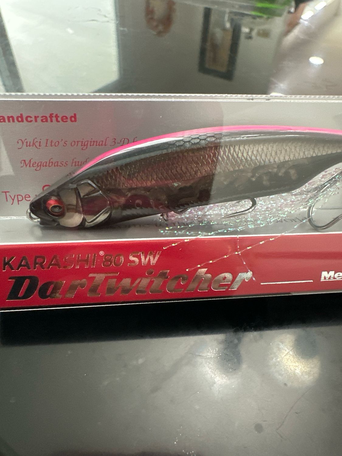 Megabass Karashi 80 SW Dartwitcher #8 HT Black Pink Back