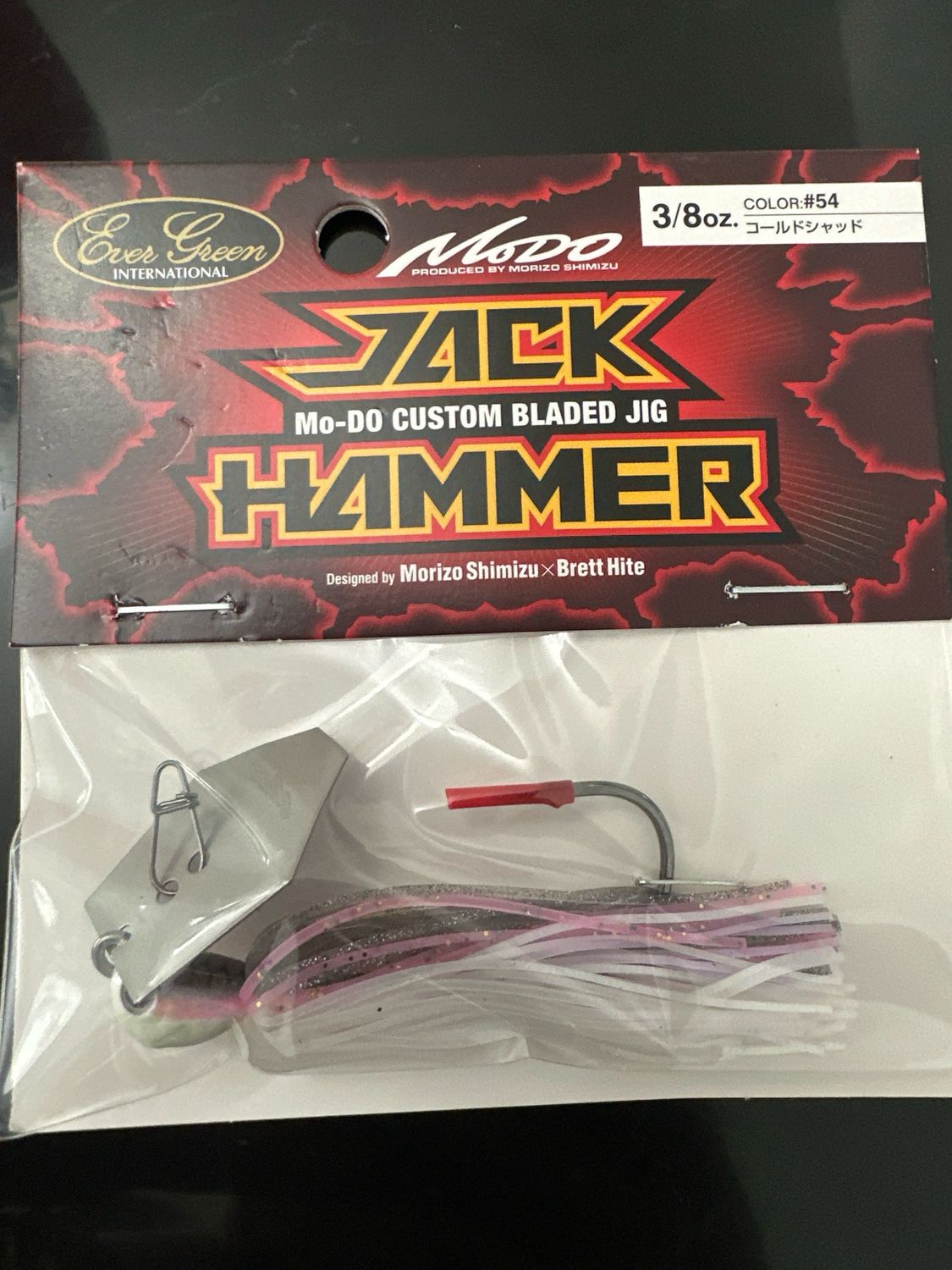 Ever Green Jack Hammer 3/8oz #54 Cold Shad Custom Bladed Jig