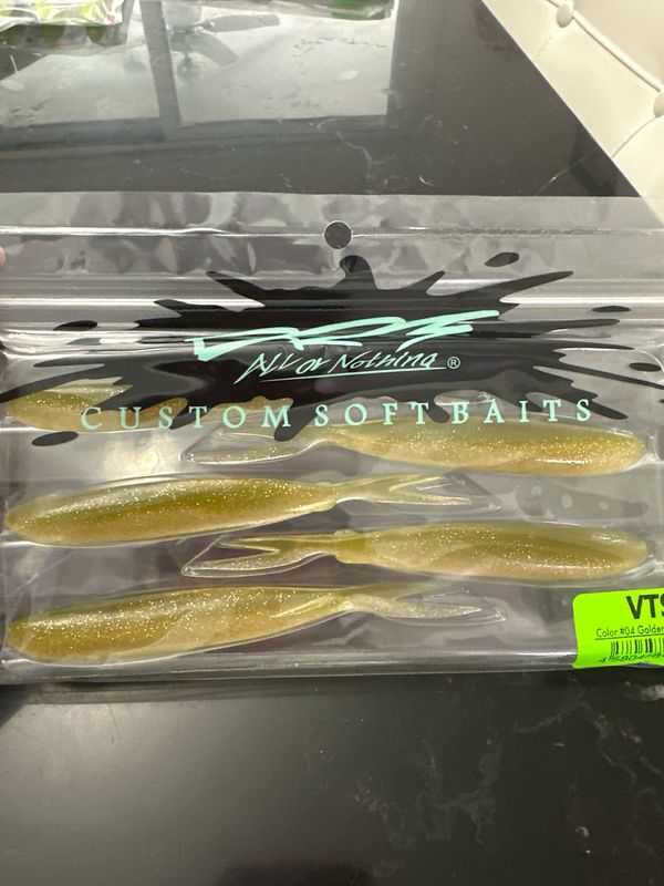 DRT VTS 5. 5” JDM Fork Tail Soft Swimbaits. #04 Golden Shiner. NIP