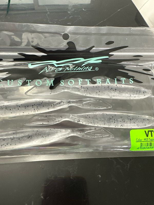 DRT VTS 5 (5”) Split Tail JDM Soft Swimbaits. #05 Tapioca. 5 Baits Per Pack. Great JDM Softbaits NIP
