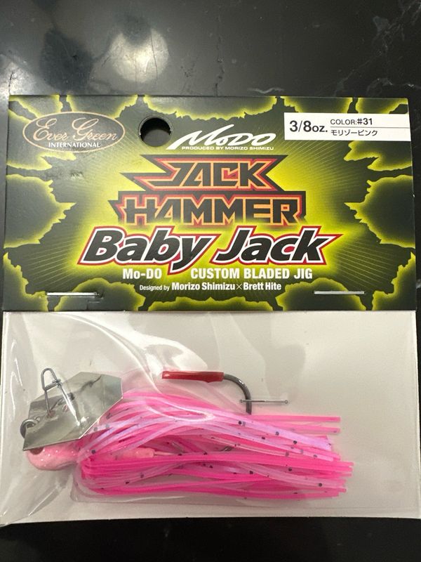 Ever Green Jack Hammer Baby Jack 3/8oz #31 Morizo Pink Custom Bladed Jig