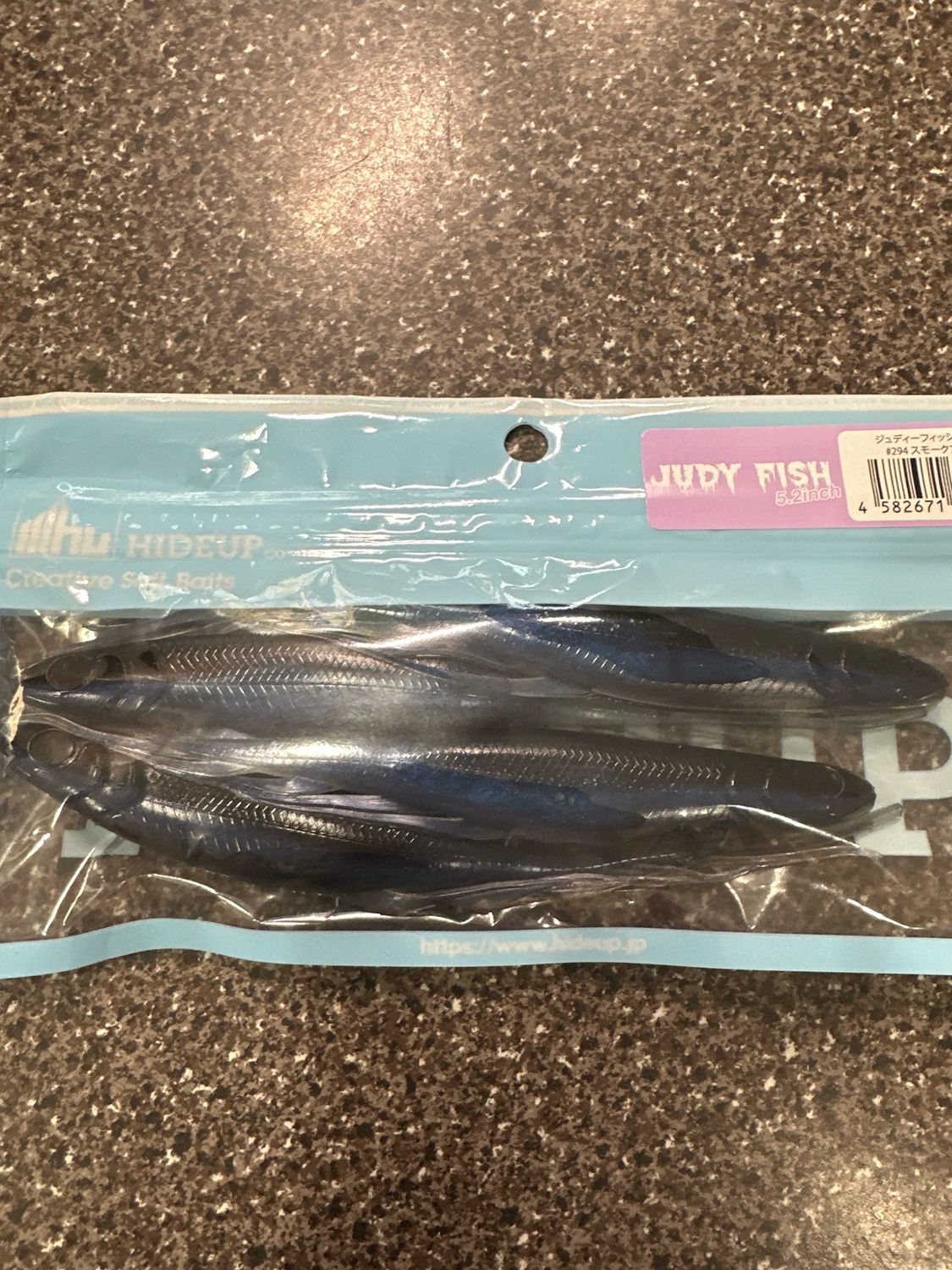 HideUp Judy Fish 5.2inch #294 Smoke Pro Blue. 4baits/pack