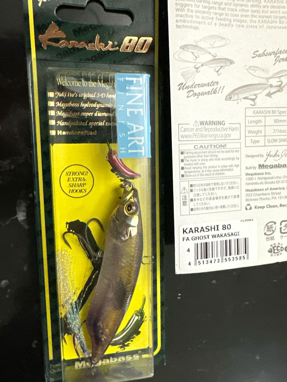 Megabass Karashi 80. New Megabass 3.2” 7/16oz Twitch Bait. FA (Fine Art) Ghost Wakasagi.