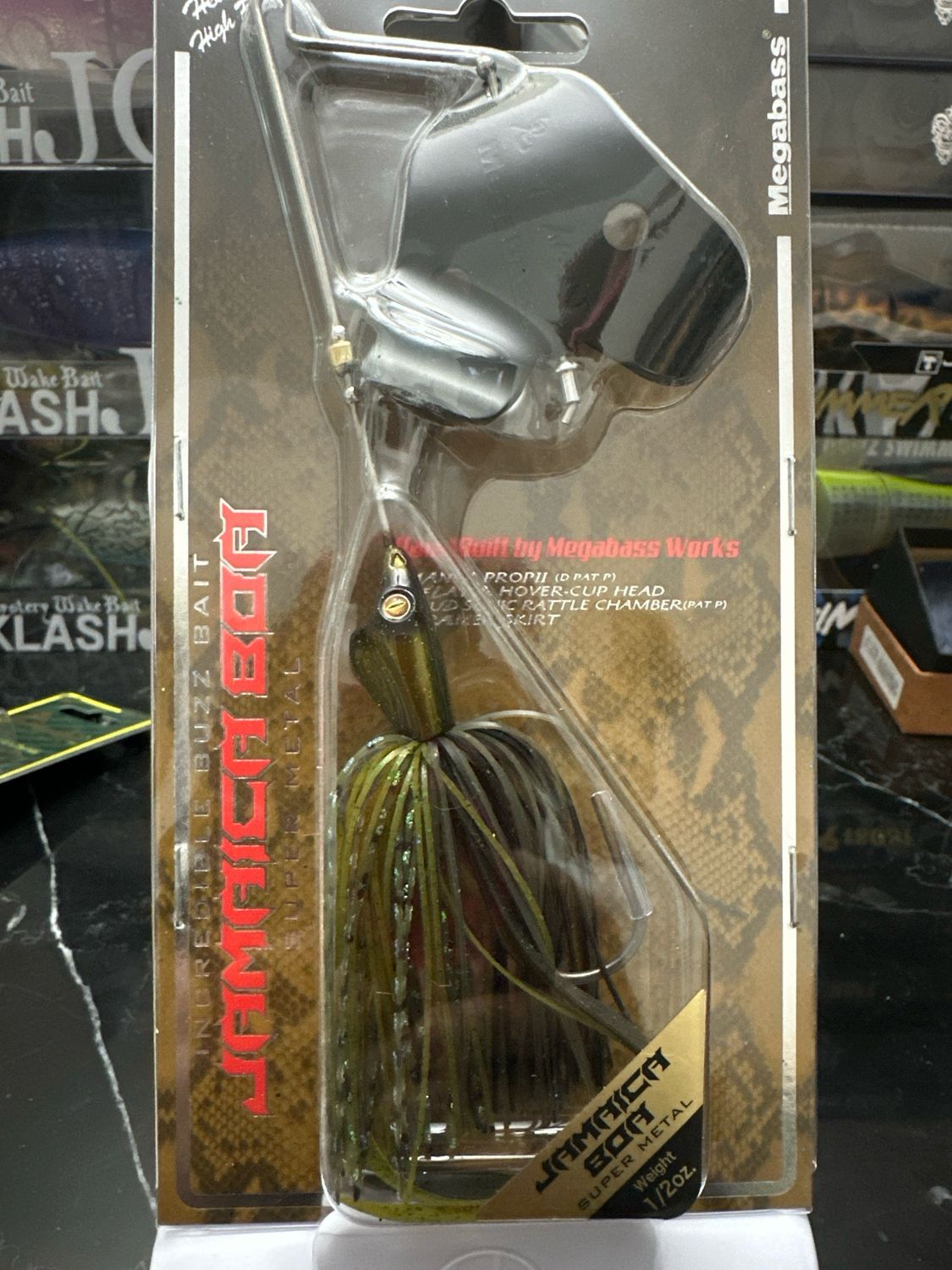 Megabass Jamaica BOA Super Metal 1/2oz #09 Green Pumpkin Buzz Bait