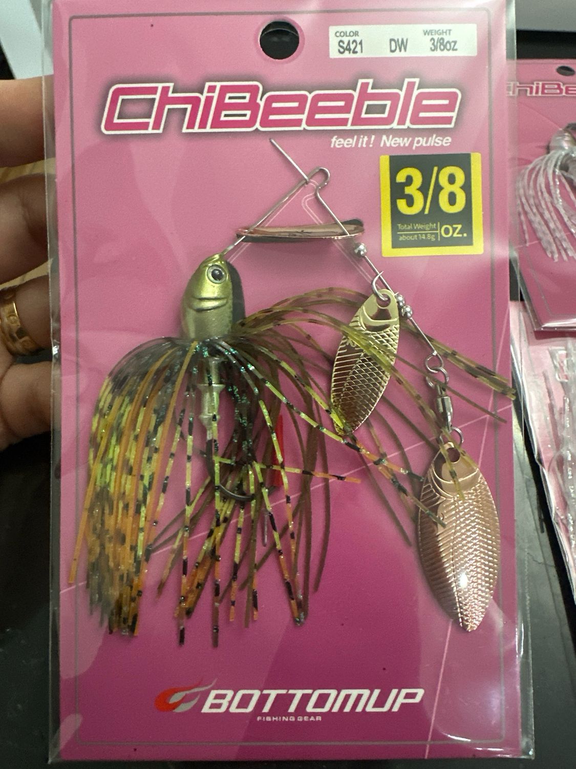 BottomUp ChiBeeble 3/8oz DW S421 Wild Chart Spinnerbait