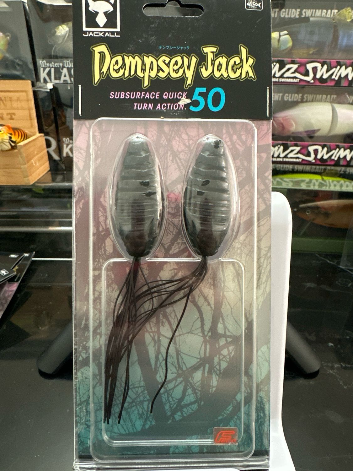 Jackall Dempsey Jack 50 Straight Black 50mm | Slow Sinking