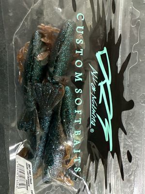 DRT Fink RARE & Amazing JDM Soft Craws. 3.7” Each #007 Blueback Cinnamon. New In Package, Package A Bit Sticky.