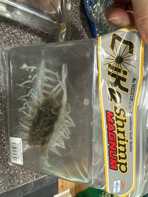 Coike Shrimp Magnum #141 Natural Green Blue. Coike Big Soft Creature Baits. Color Is 2 Sided. New In Packages.