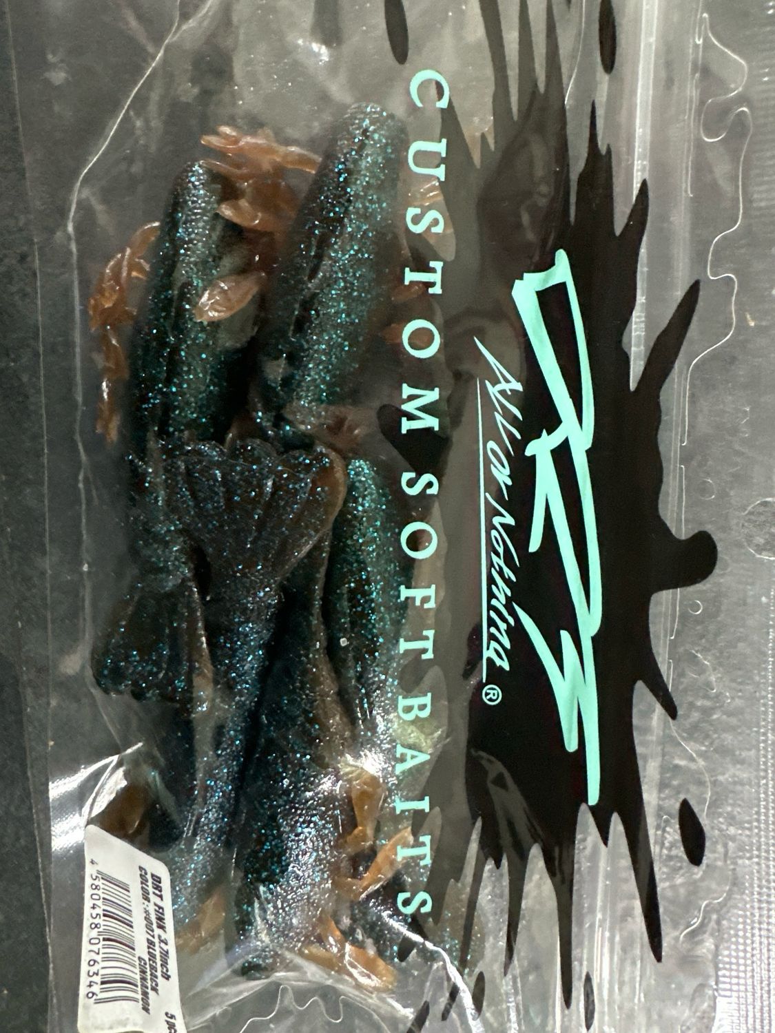 DRT Fink RARE &amp; Amazing JDM Soft Craws. 3.7” Each #007 Blueback Cinnamon. New In Package, Package A Bit Sticky.