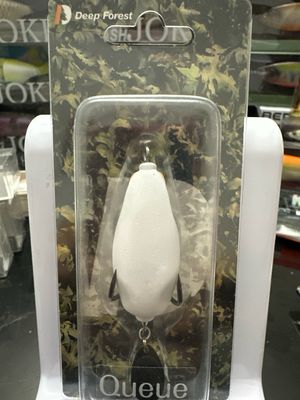 Deep Forest Queue Frog Que-005 White/Black. Ultra Premium JDM Topwater Frogs. NIP