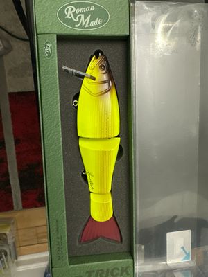 Roman Made Trick Lemon Chart. Exact Bait In Pics. 185mm 65g (7.3” 2.3oz). JDM Wooden Swimbait. Brand New In Package.
