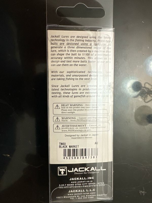 Jackall TN60 Vibration RARE, Hard To Find Color Black Market. NIP