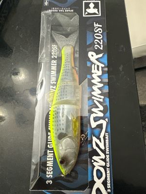 Jackall Dowz Swimmer 220SF Chart Back Pearl Konoshiro 3 Segment Glide Swimbait With Spare Tail
