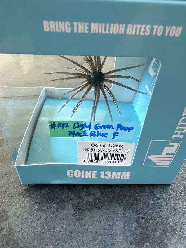 Coike 13mm HOT JDM Urchin Bait. #142 Light Green Pumpkin/Black &amp; Blue Flake. New In Box