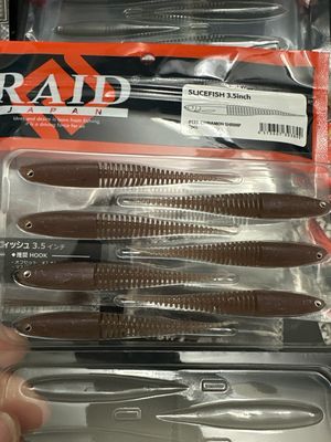 Raid Japan Slice Fish. 3.5” Cinnamon Shrimp. 7 Pieces Per Pack. NIP