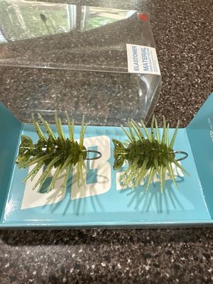 Coike Bug Bomber “Green Light Gill” NEW Hideup Creature Bait. 2 Elastomer Baits Per Pack. NIB