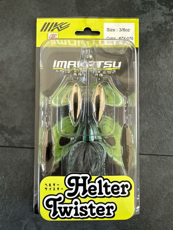 Imakatsu Helter Twister 3/8oz ZX-070 Smoke Hasu S/BK Willow Spinnerbaits