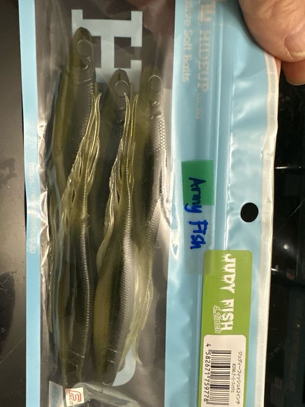 Hideup Judy Fish New 4.2” Size. #296 Army Fish. Exact Bait In Pictures.