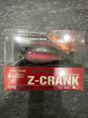 Megabass Z-Crank Red Label. Gorgeous JDM Discontinued Hand Carved Wooden Bait. Shocking Munk 66mm 1/2oz. NIP
