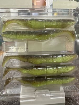 Kaesu Tora 6.5" #06 Green Pumpkin Chart 5baits per pack